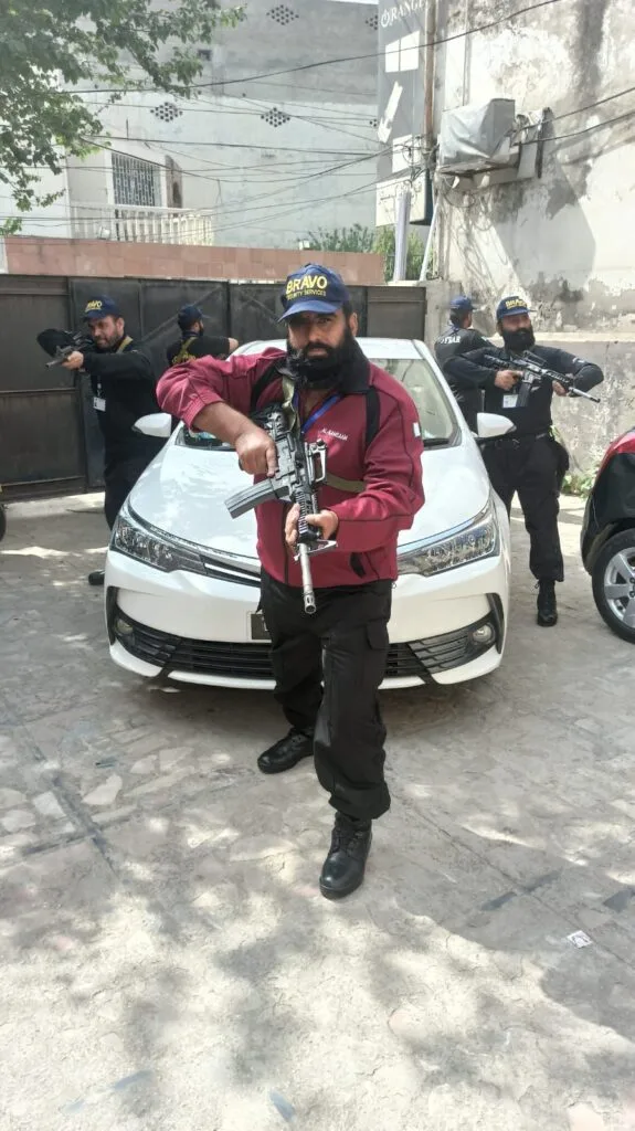 Highly trained close protection guard providing VIP security